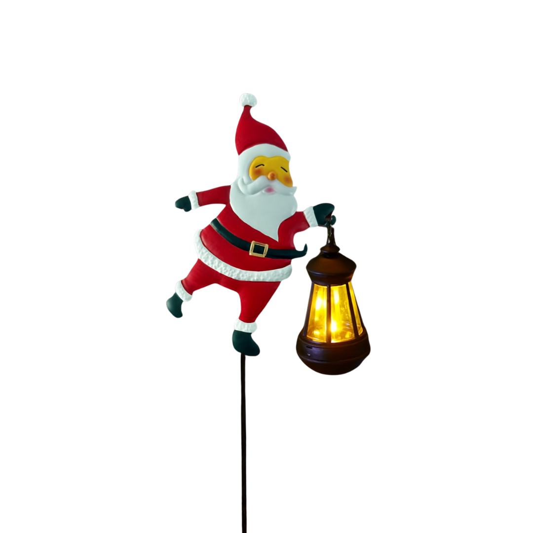 Lanterna solare festiva GlowFest Hero - Luci decorative - Statuetta di Babbo Natale festivo con lanterne, decorazione per esterni a risparmio energetico per il giardino