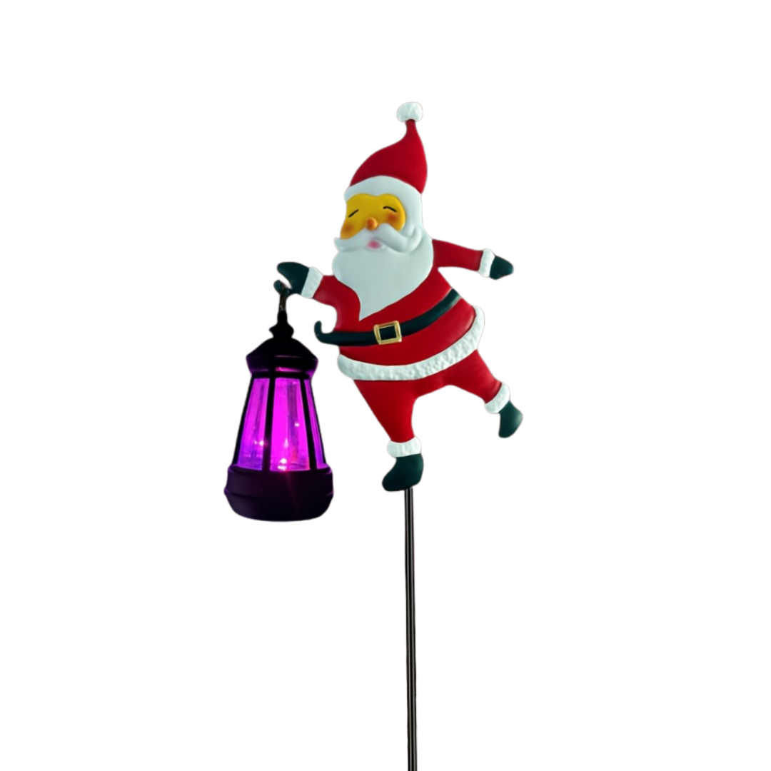 Lanterna solare festiva GlowFest Hero - Luci decorative - Statuetta di Babbo Natale festivo con lanterne, decorazione per esterni a risparmio energetico per il giardino