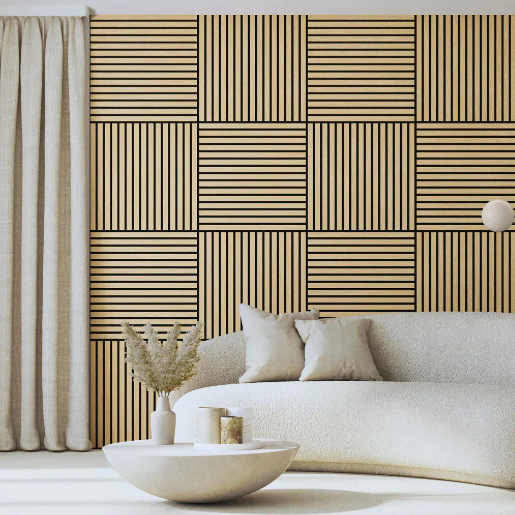 Pannello acustico da parete in legno quadrato 60 cm x 60 cm, vari colori