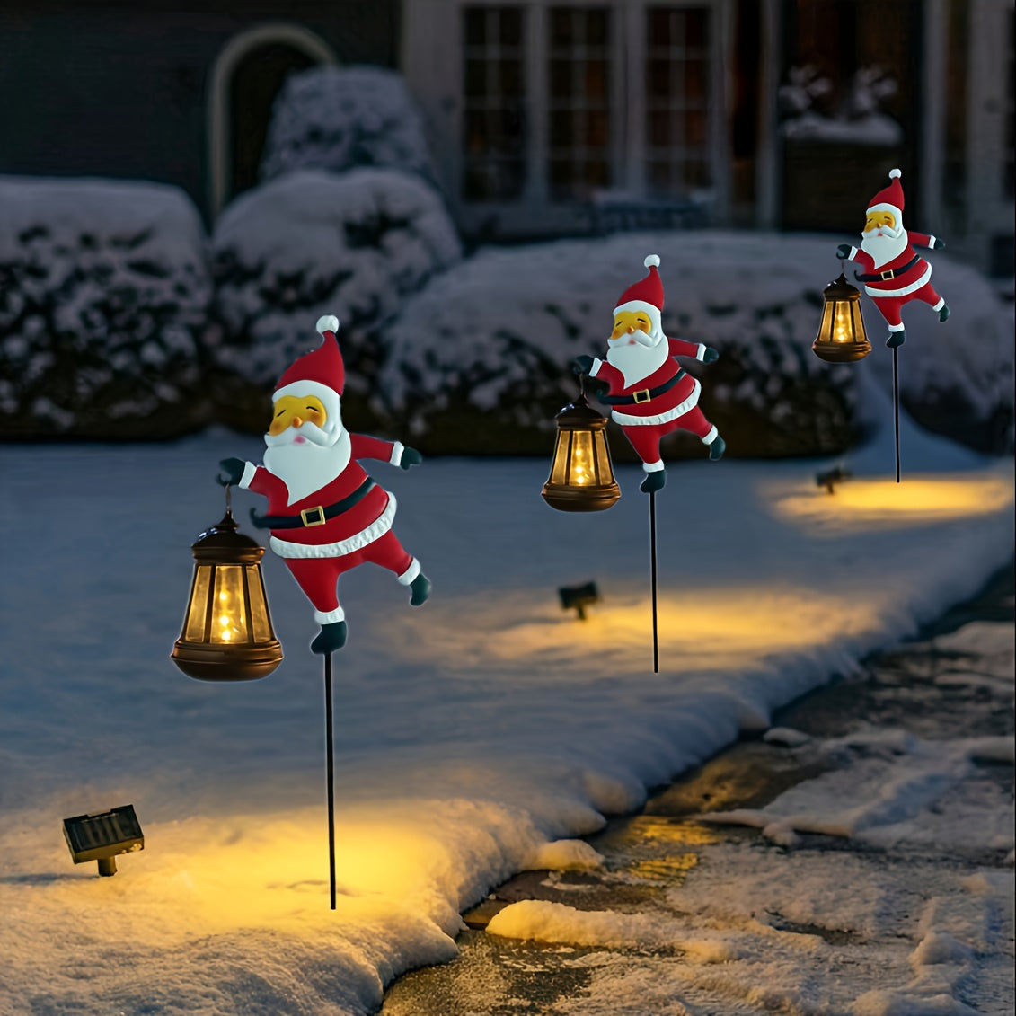 Lanterna solare festiva GlowFest Hero - Luci decorative - Statuetta di Babbo Natale festivo con lanterne, decorazione per esterni a risparmio energetico per il giardino