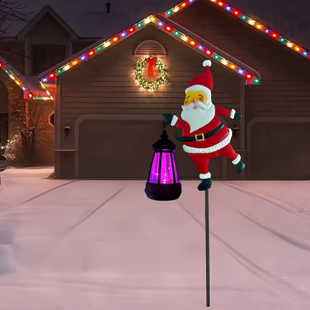 Lanterna solare festiva GlowFest Hero - Luci decorative - Statuetta di Babbo Natale festivo con lanterne, decorazione per esterni a risparmio energetico per il giardino